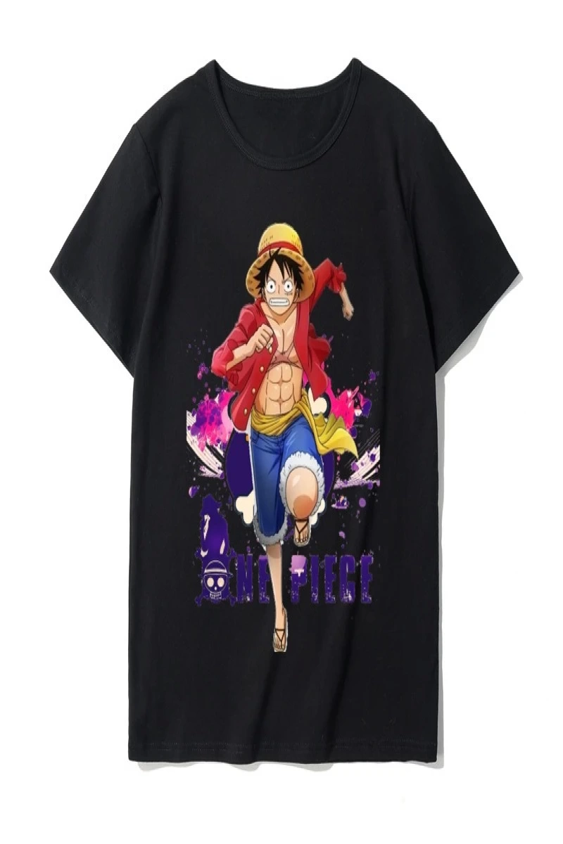Anime Desenli Unisex Bay Bayan Tişört  Yaz Luffy Zoro Asura
