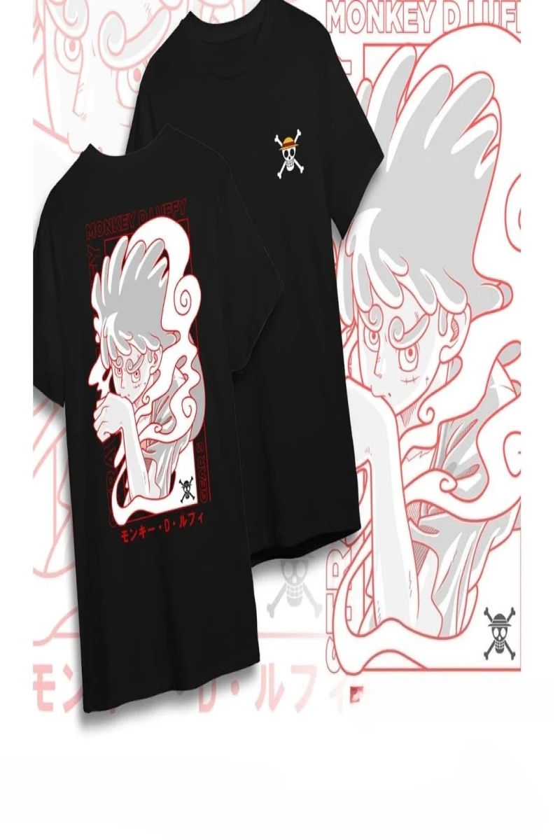 Anime Desenli Unisex Bay Bayan Tişört  Yaz Luffy Zoro Asura