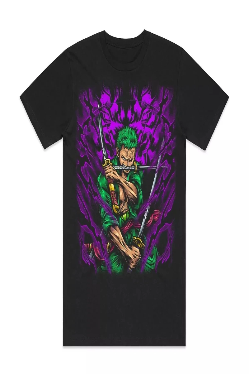 Anime Desenli Unisex Bay Bayan Tişört  Yaz Luffy Zoro Asura