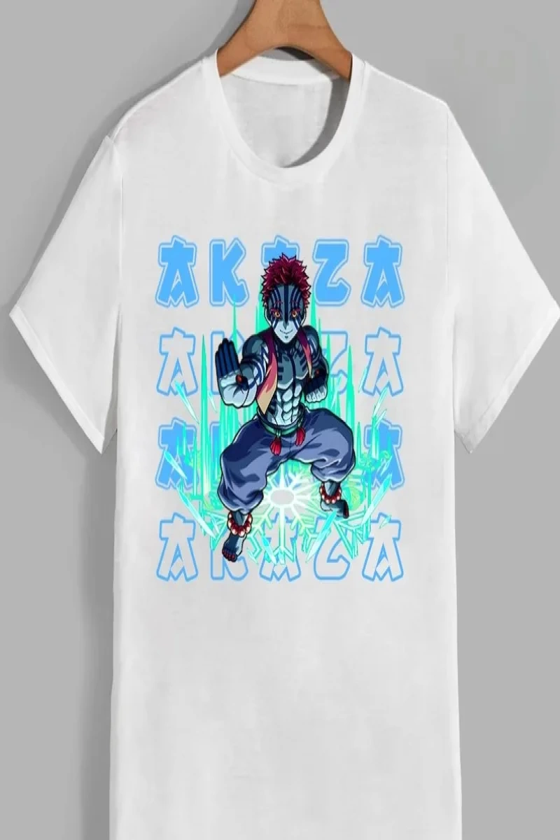 Anime Desenli Unisex Çocuk Tişört  Akaza iblis avcısı