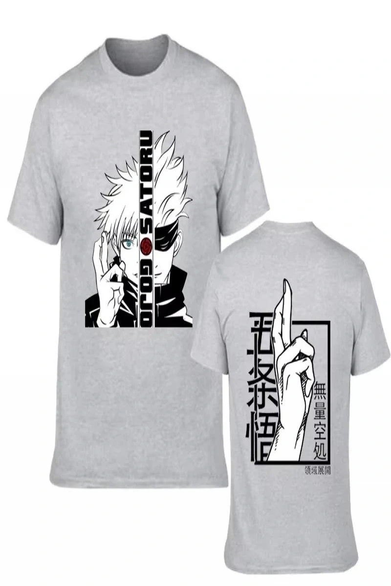 Anime Desenli Unisex Çocuk Tişört  Gojo Satoru Grafik Baskı