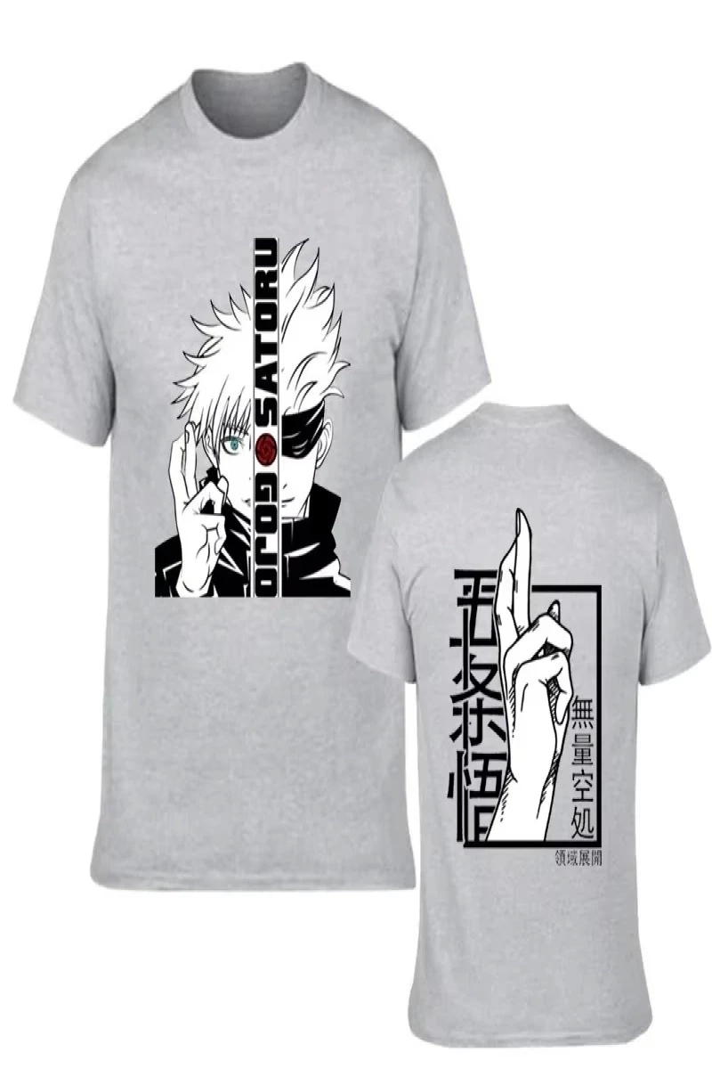 Anime Desenli Unisex Çocuk Tişört  Gojo Satoru Grafik Baskı