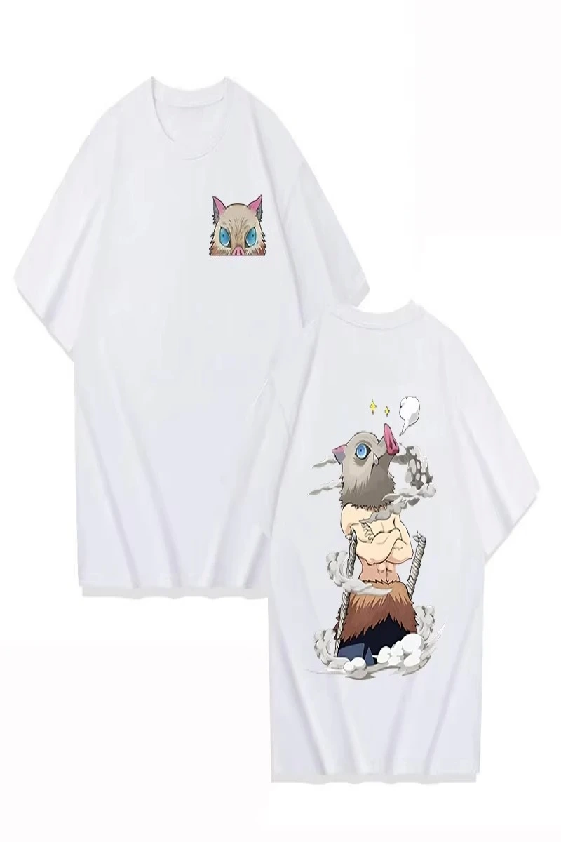 Anime Desenli Unisex Çocuk Tişört   Hashibira Inosuke Karikatür Iblis Avcısı