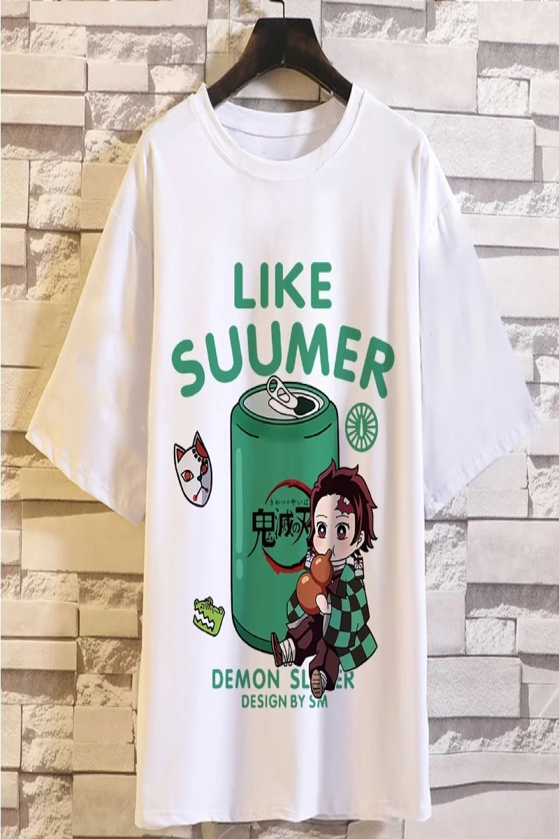 Anime Desenli Unisex Çocuk Tişört  Japon animesi iblis avcısı