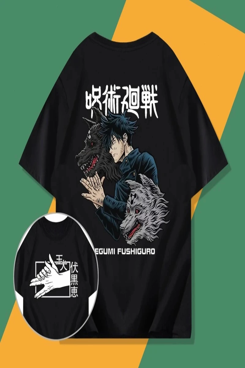 Anime Desenli Unisex Çocuk Tişört  Jujutsu Hattı Fushiguro Megumi ‌
