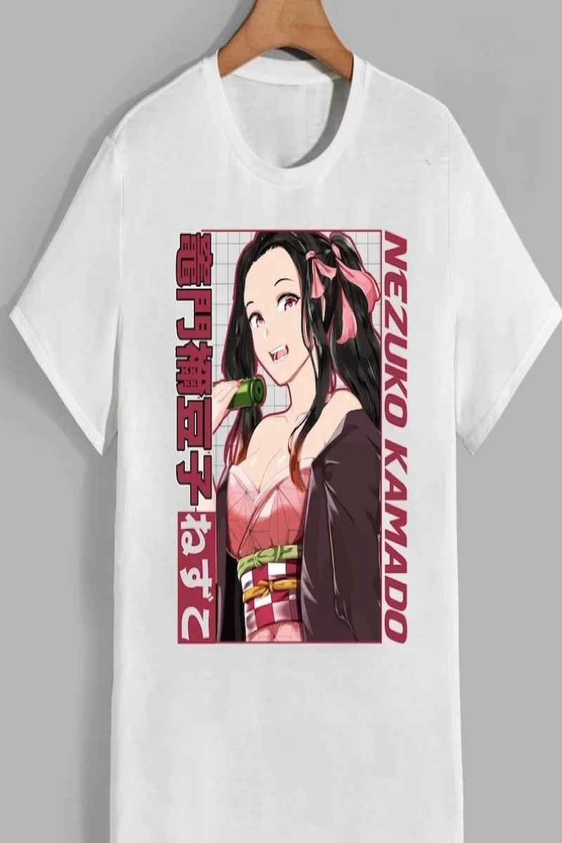 Anime Desenli Unisex Çocuk Tişört Kamado Nezuko ‌ Iblis avcısı