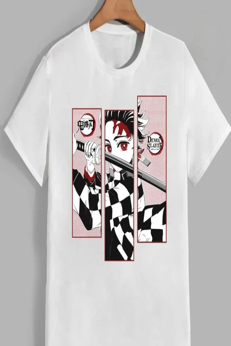 Anime Desenli Unisex Çocuk Tişört  Kamado Tanjiro iblis Avcısı