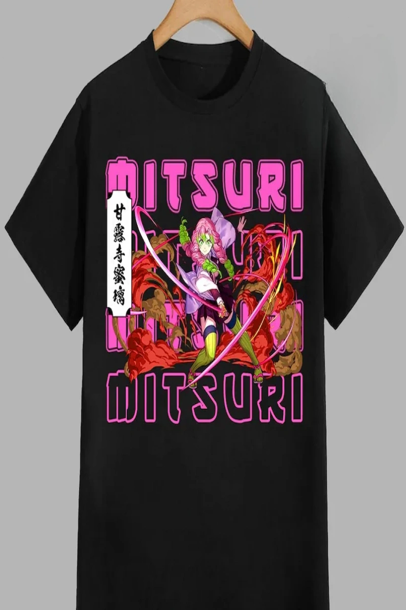 Anime Desenli Unisex Çocuk Tişört  Kanroji Mitsuri iblis avcısı