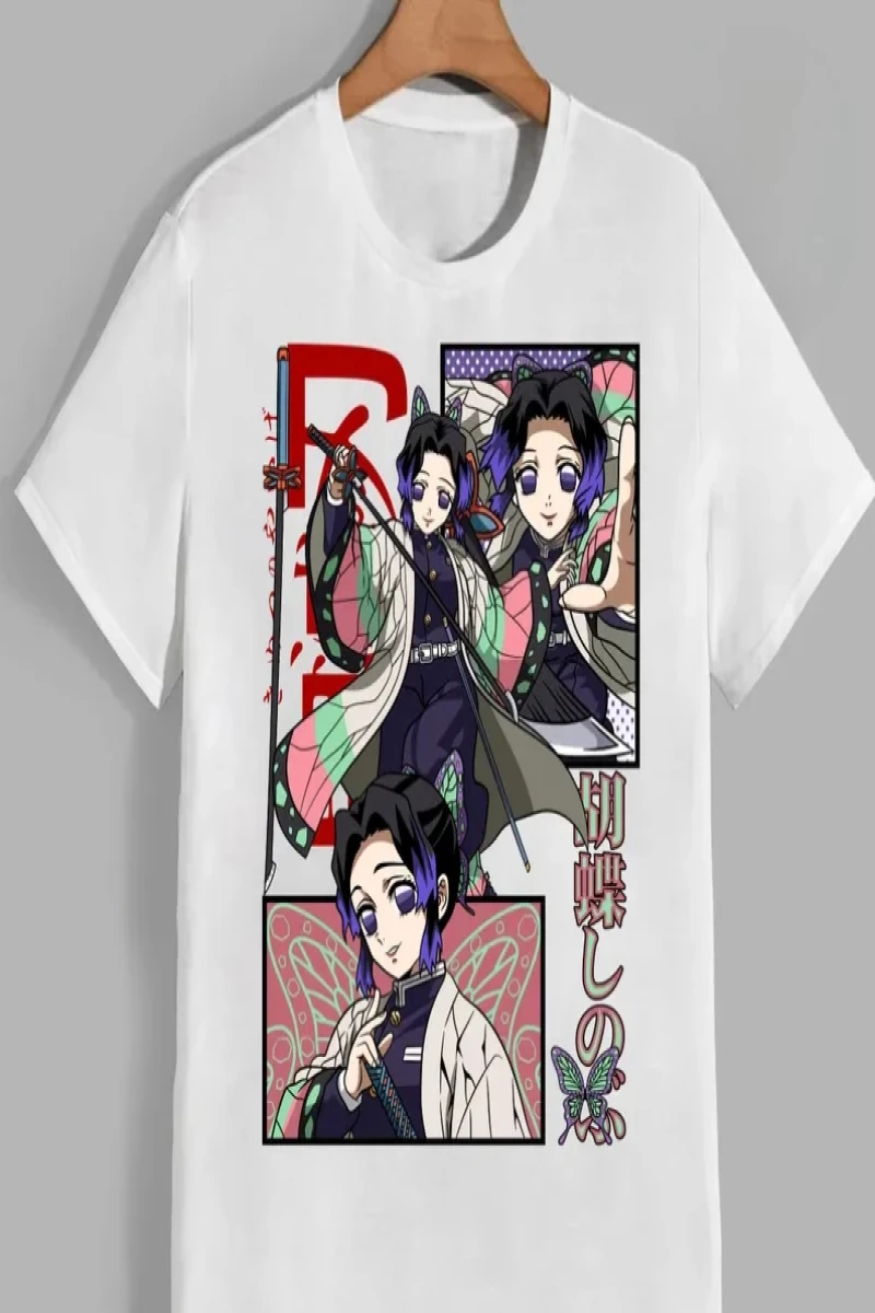 Anime Desenli Unisex Çocuk Tişört  Kochou Shinobu iblis  avcısı