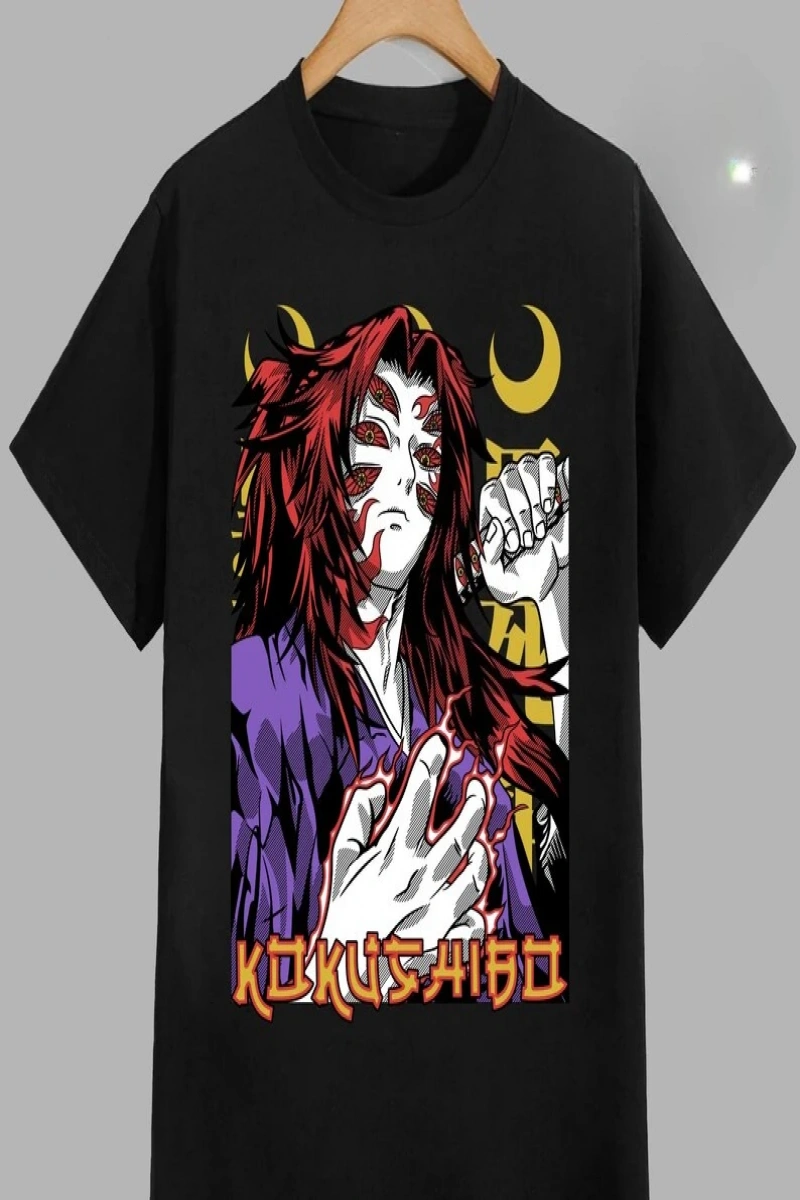 Anime Desenli Unisex Çocuk Tişört  Kokushibo iblis avcısı