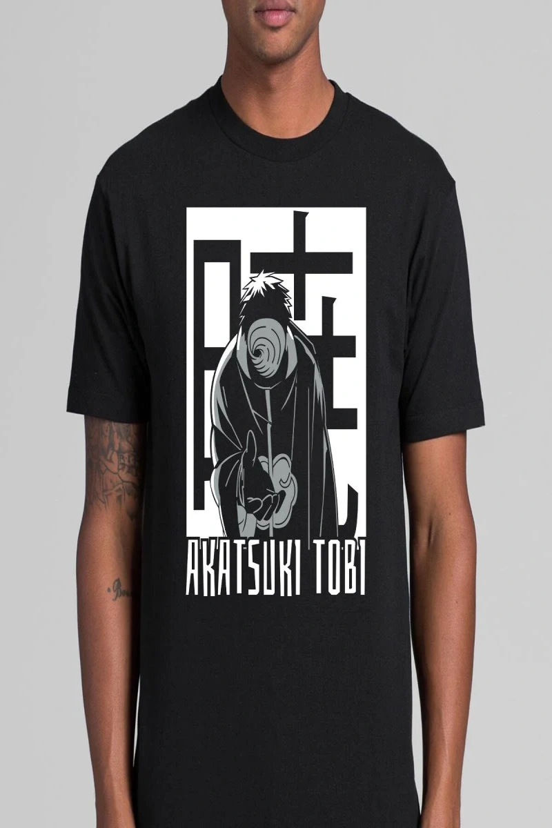 Anime Desenli Unisex Çocuk Tişört  Naruto Akatsuki Tobi
