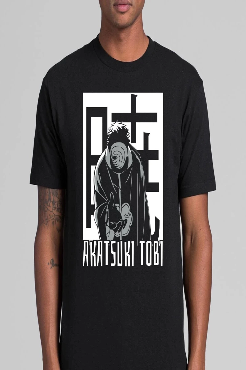 Anime Desenli Unisex Çocuk Tişört  Naruto Akatsuki Tobi