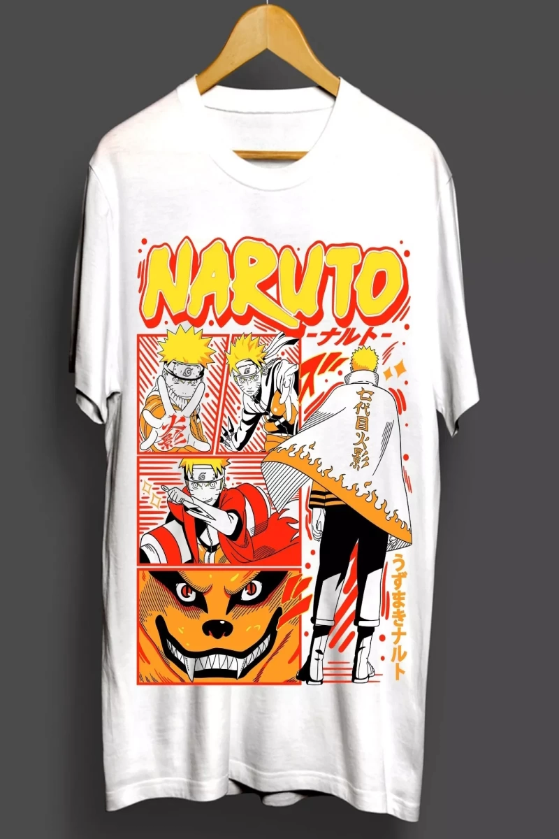 Anime Desenli Unisex Çocuk Tişört  Naruto Shippuden