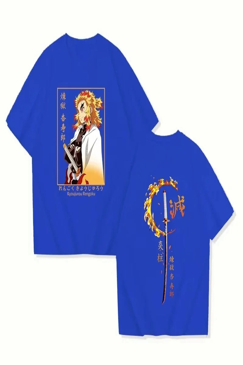 Anime Desenli Unisex Çocuk Tişört Rengoku Kyojuro ‌ Iblis avcısı
