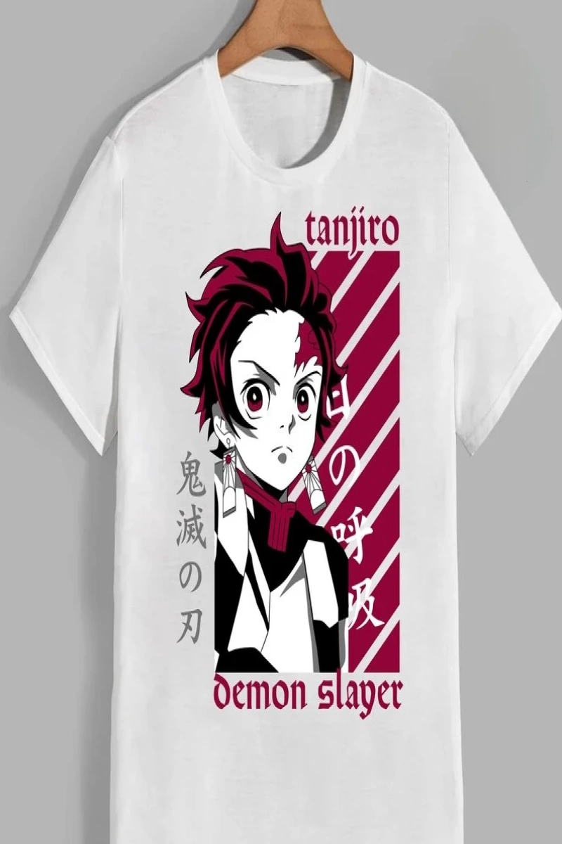 Anime Desenli Unisex Çocuk Tişört  Tanjiro ‌ Iblis avcısı