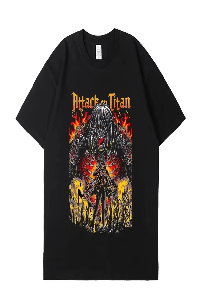 Anime Desenli Unisex Çocuk Tişört  Titan