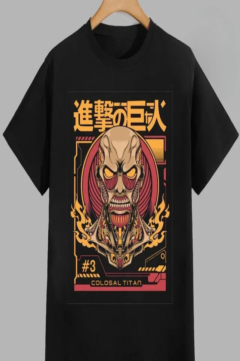 Anime Desenli Unisex Çocuk Tişört  Titanlar Anime
