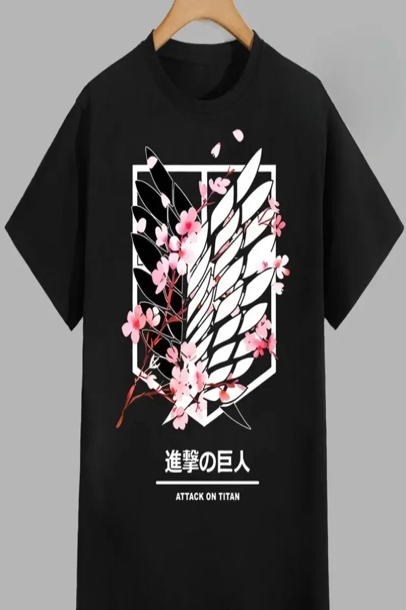 Anime Desenli Unisex Çocuk Tişört  Titanlar Anime
