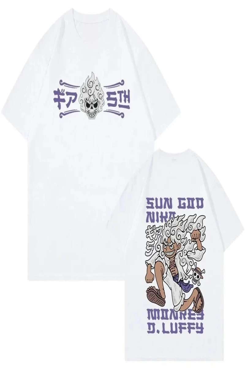Anime Desenli Unisex Çocuk Tişört  Yaz Luffy Zoro Asura