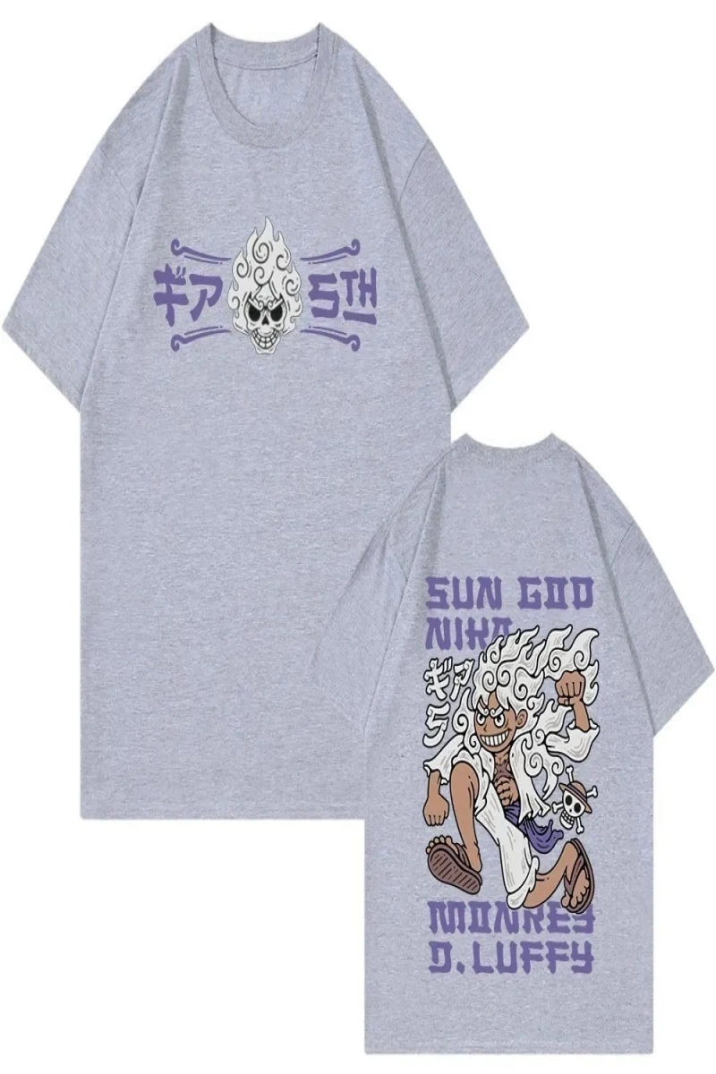Anime Desenli Unisex Çocuk Tişört  Yaz Luffy Zoro Asura