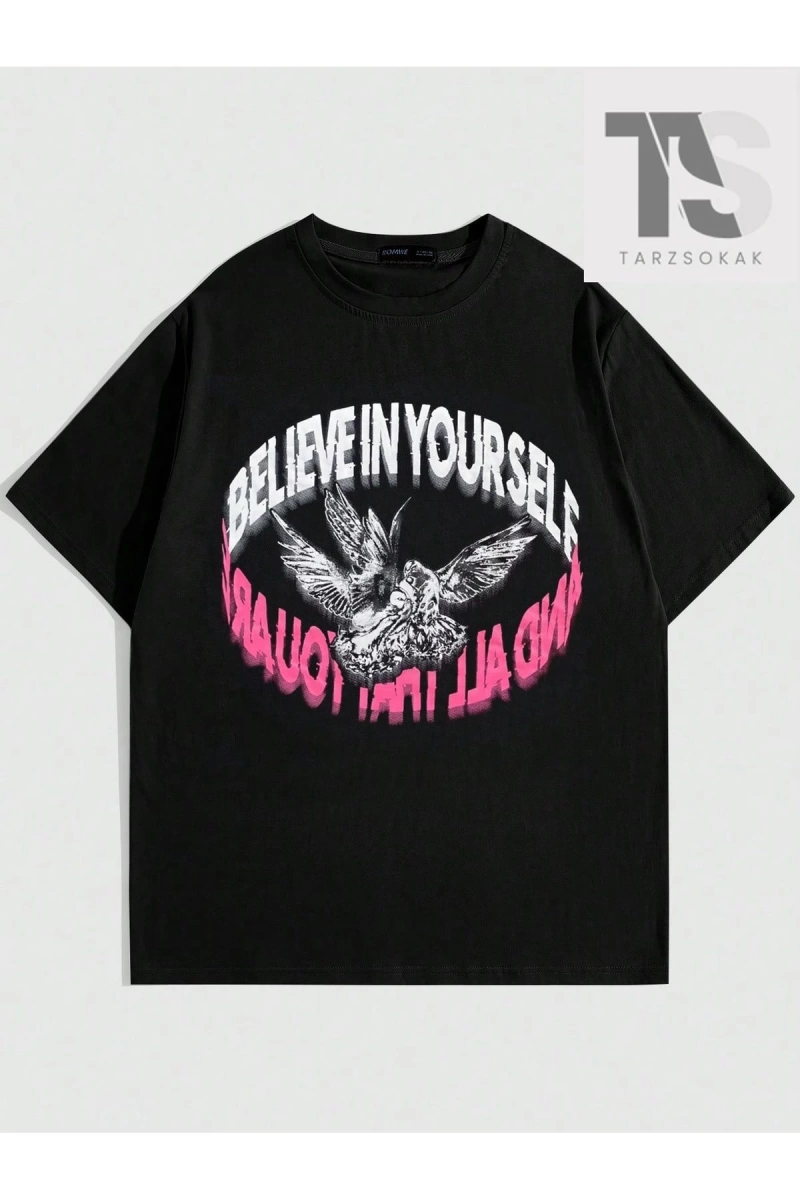 Anime Erkek Kafatası Baskılı T-shirt