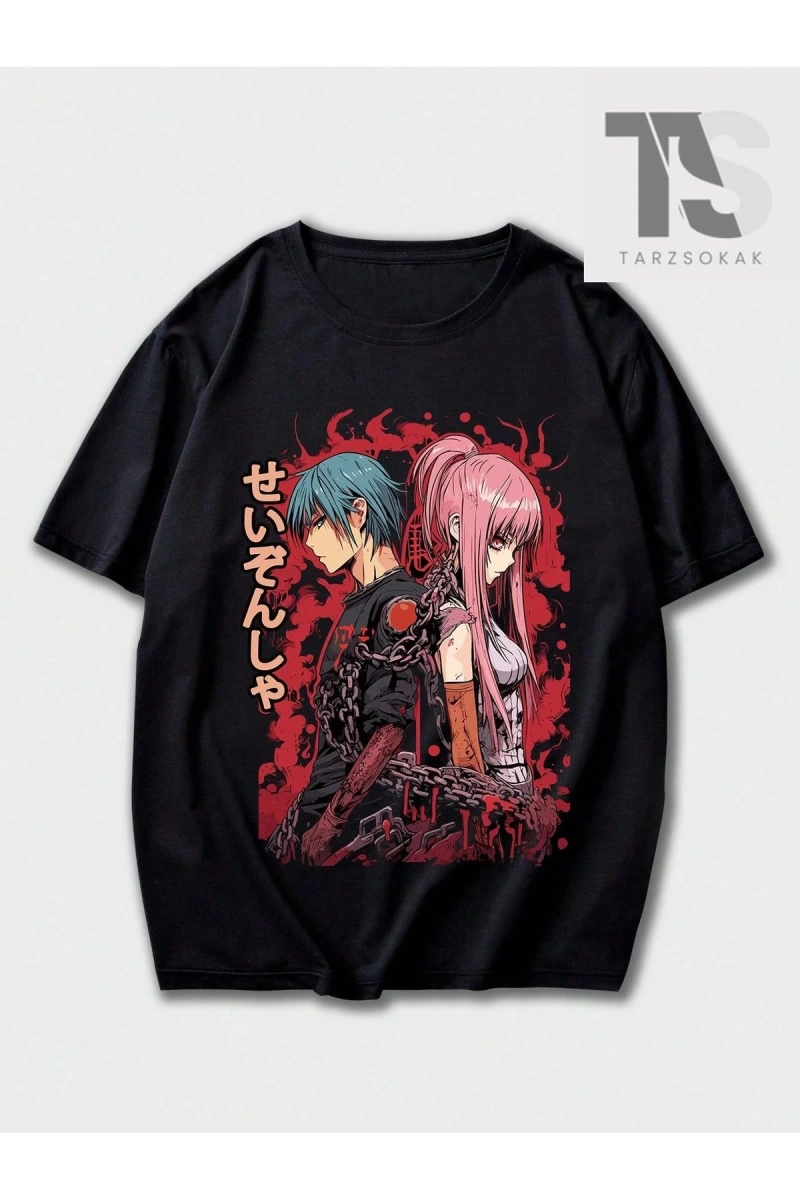 Anime Erkekler Çizgi Film Karakteri Baskı T-Shirt