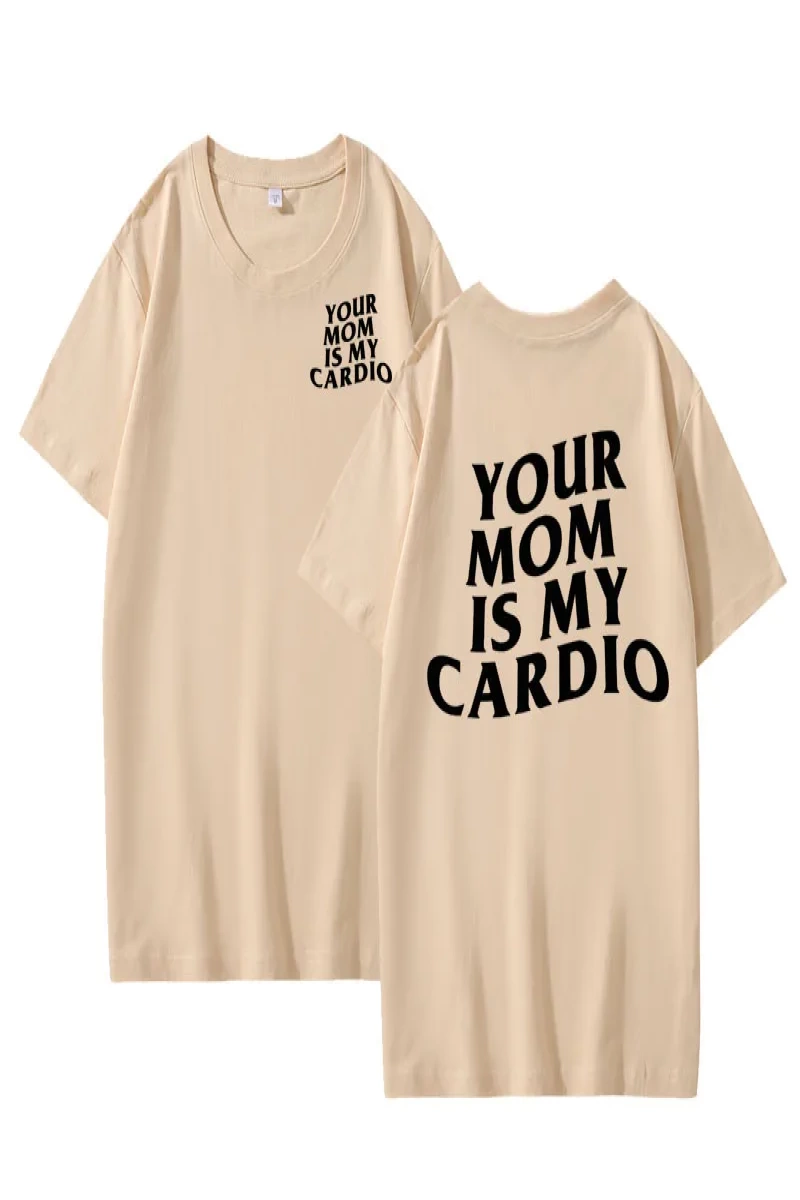 Annen benim kardiyo T Shirt komik erkek spor salonu pompa kapağı T-Shirt rahat pamuklu kısa k 2963