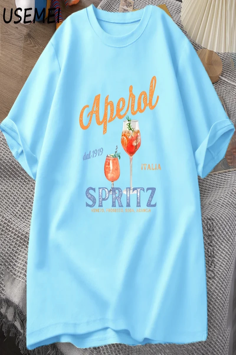 Aperol Spritz T-shirt Aperol Grafik İtalyan Tarzı Tİtalya Yaz Grafik Tee Nefes Rahat  2840