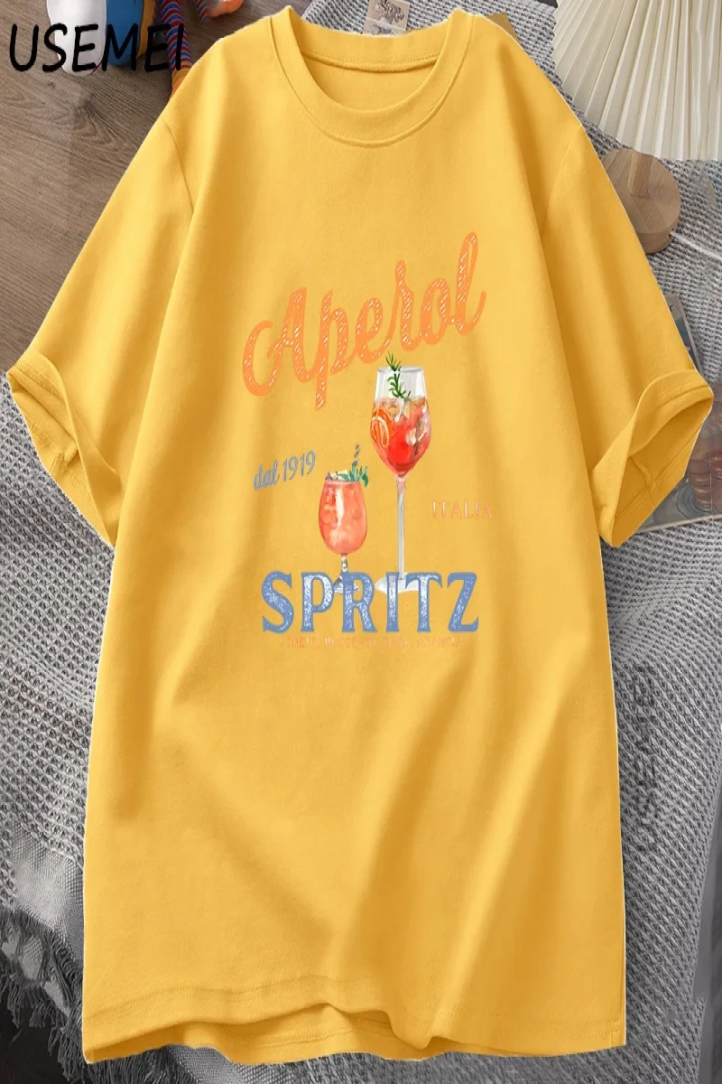 Aperol Spritz T-shirt Aperol Grafik İtalyan Tarzı Tİtalya Yaz Grafik Tee Nefes Rahat  2840
