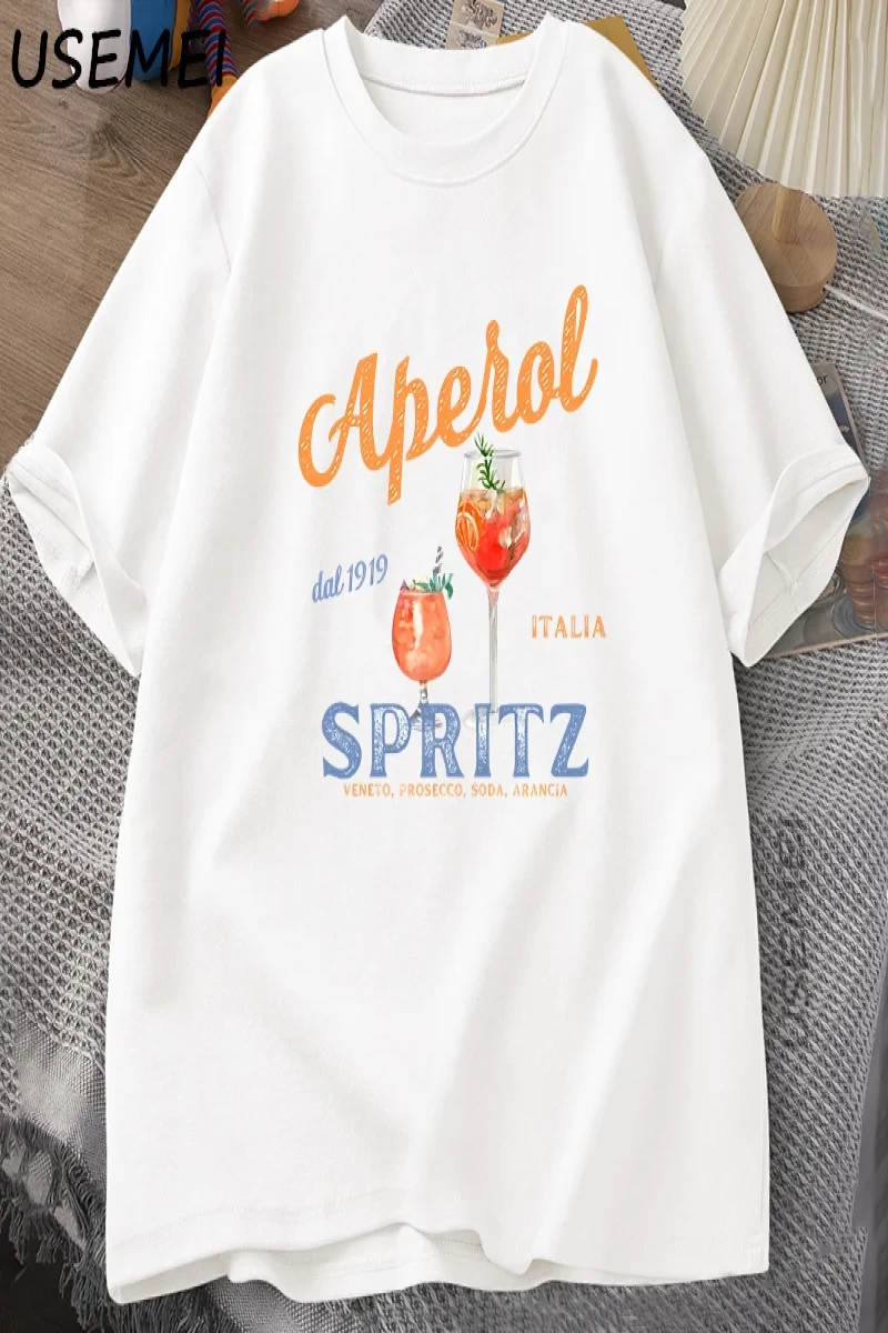 Aperol Spritz T-shirt Aperol Grafik İtalyan Tarzı Tİtalya Yaz Grafik Tee Nefes Rahat  2840