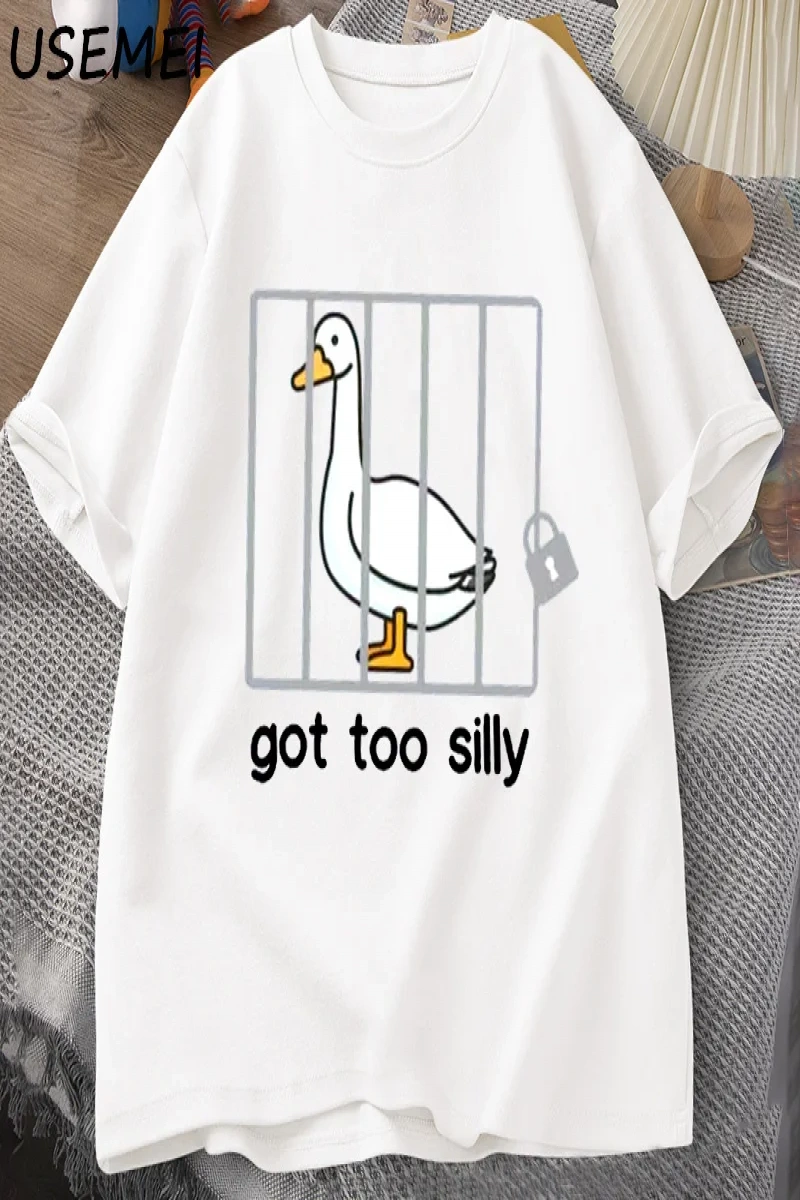 Aptal Kaz T Shirt Çok Aptal T-Shirt Pamuk Kısa Kollu Erkek Kadın Moda Baskı Tshirt Yüksek Kal 2807