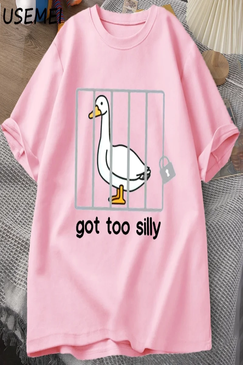 Aptal Kaz T Shirt Çok Aptal T-Shirt Pamuk Kısa Kollu Erkek Kadın Moda Baskı Tshirt Yüksek Kal 2807
