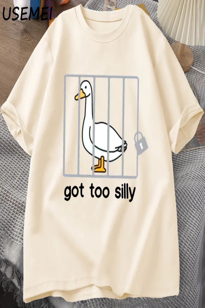 Aptal Kaz T Shirt Çok Aptal T-Shirt Pamuk Kısa Kollu Erkek Kadın Moda Baskı Tshirt Yüksek Kal 2807
