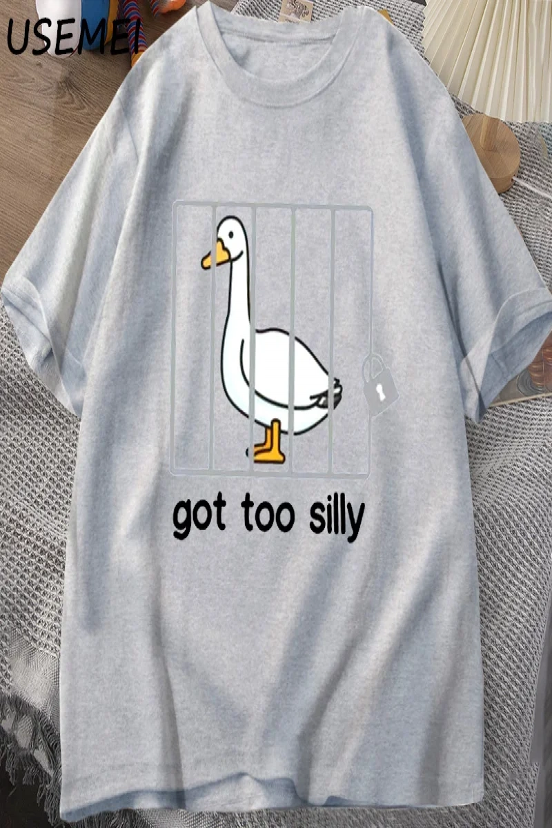 Aptal Kaz T Shirt Çok Aptal T-Shirt Pamuk Kısa Kollu Erkek Kadın Moda Baskı Tshirt Yüksek Kal 2807