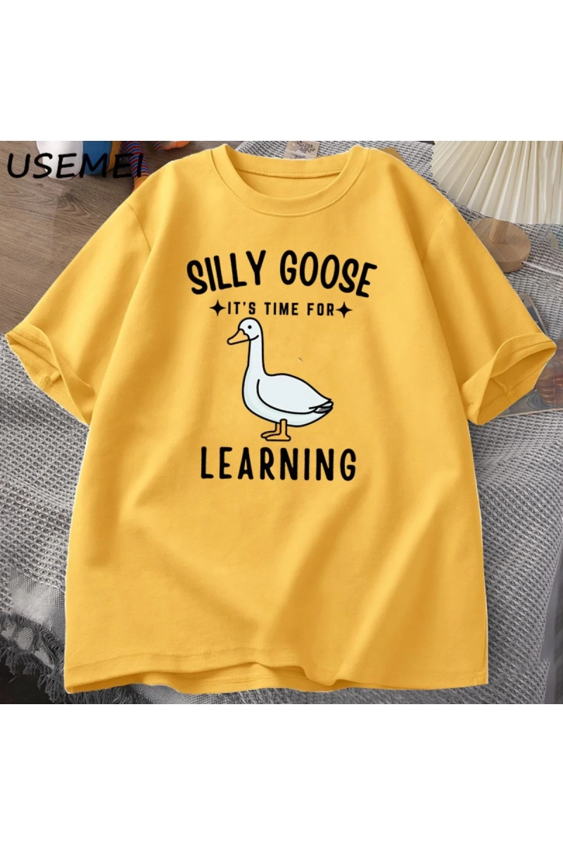 Aptal kaz T Shirt ilk gün okul T-Shirt komik geri okul Tee öğretmen Tshirt erkekler kadınlar