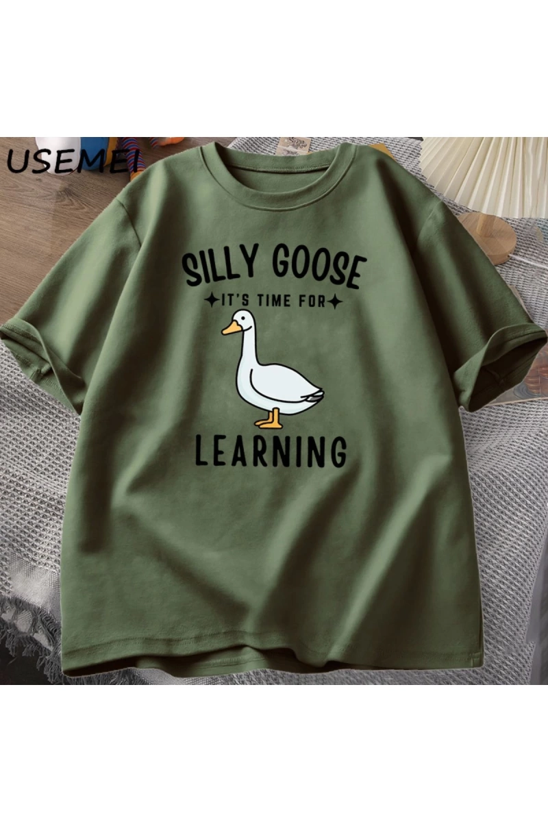 Aptal kaz T Shirt ilk gün okul T-Shirt komik geri okul Tee öğretmen Tshirt erkekler kadınlar