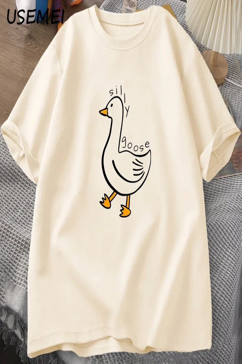 Aptal kaz üniversitesi O boyun Teeerkek giyim Tees pamuk rahat baskı T Shirt yaz Unis 2878