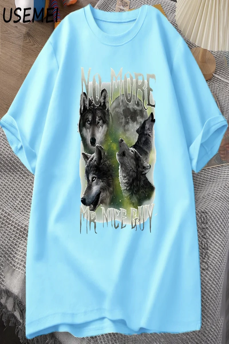 Artık Mr Nice Guy Grafik T Shirt Komik Kurtlar Meme T-Shirt O-Boyun Yuvarlak Yaka Kısa Kollu  3041