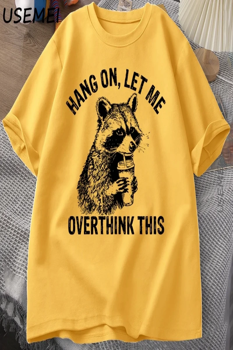 Asın Bu T Shirt Erkek Kadın Rakun Komik T-Shirt Çöp Panda TeeRahat Kısa Kollu Pamuklu 3075