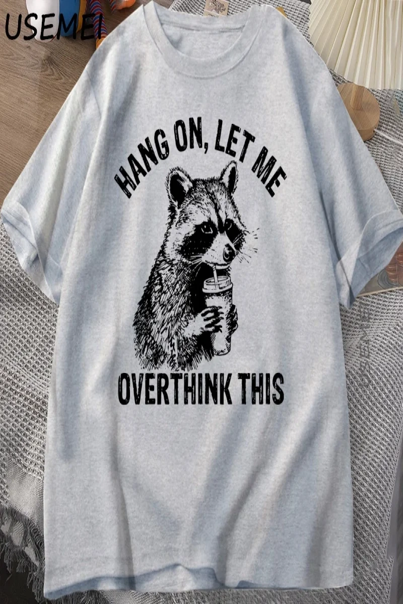 Asın Bu T Shirt Erkek Kadın Rakun Komik T-Shirt Çöp Panda TeeRahat Kısa Kollu Pamuklu 3075
