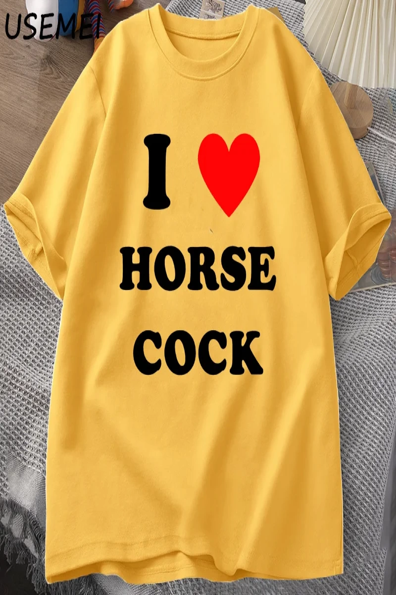 At Horozu Seviyorum T-Shirt Erkek Kadın I Kalp Horoz Komik Grafik T Shirt Unisex Pamuk Kısa K 2854