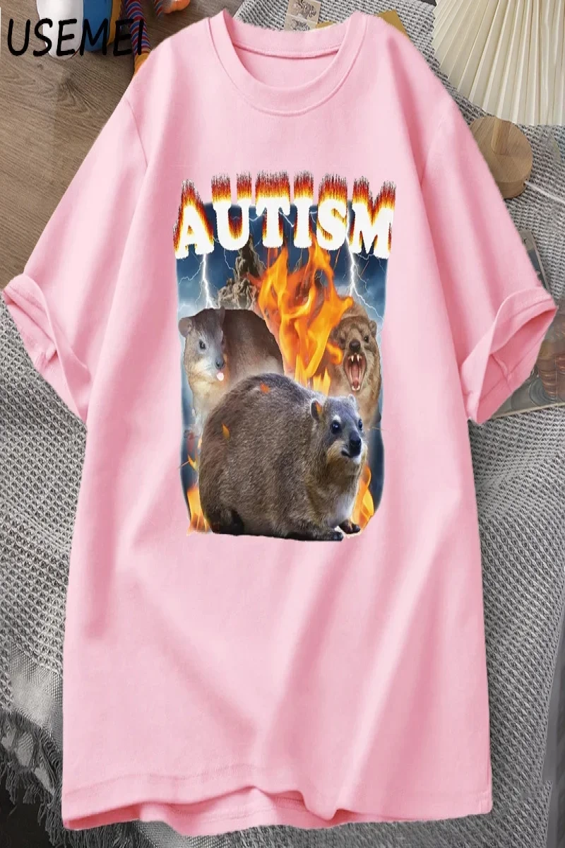 Autism Capybaras Graphic T Shirt Funny Meme Cotton Short Sleeve Tshirt Causal Women Men Print 3014