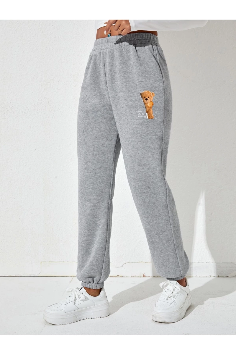 Ayıcık Baskılı Unisex Eşofman Altı Daxis Sportwear