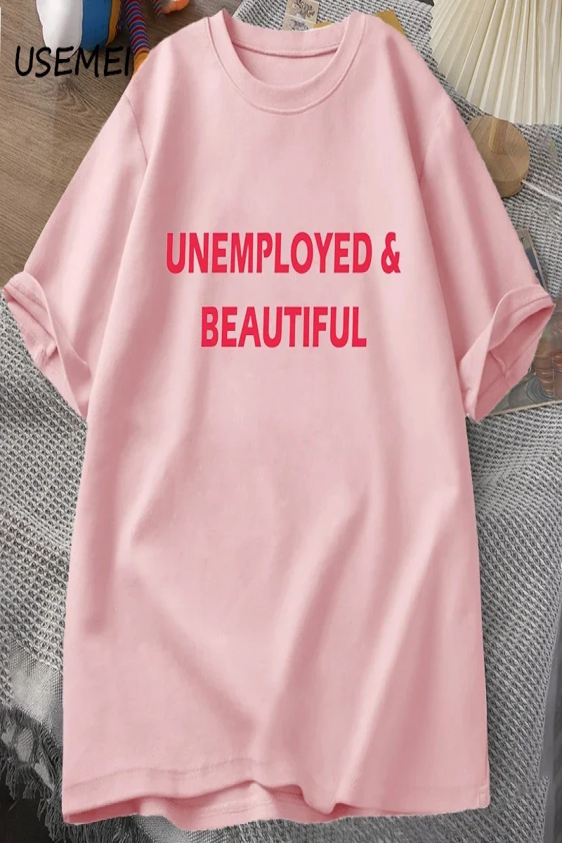 Bakımsız ve Güzel T-shirt Erkek Kadın Komik Rahat erkek Giysileri Baskı Streetweed Pamuk Kısa 2924