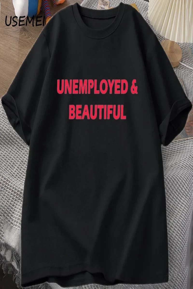 Bakımsız ve Güzel T-shirt Erkek Kadın Komik Rahat erkek Giysileri Baskı Streetweed Pamuk Kısa 2924