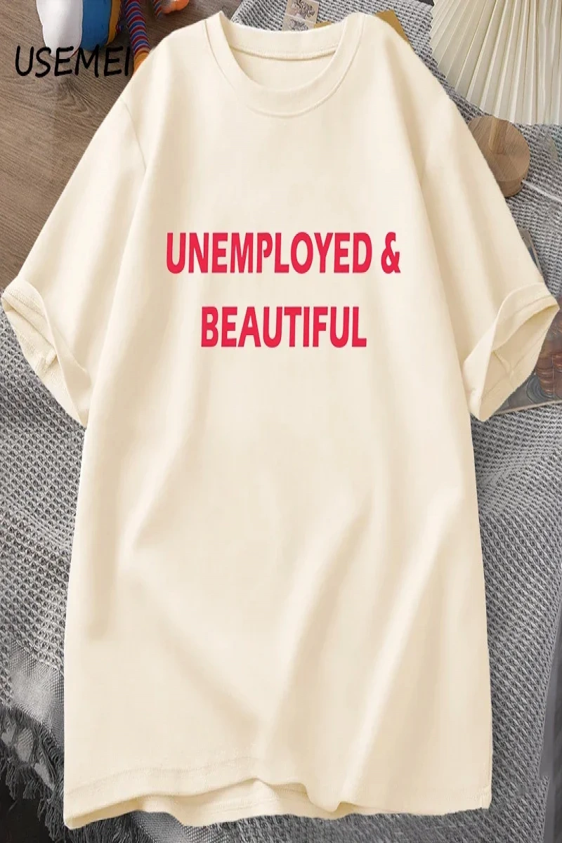 Bakımsız ve Güzel T-shirt Erkek Kadın Komik Rahat erkek Giysileri Baskı Streetweed Pamuk Kısa 2924