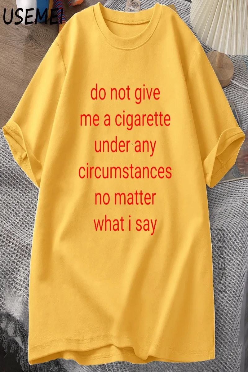Bana Sigara Verme T Shirt Erkekler Y2K grafikli tişört Rahat Pamuklu Tişört Treet Büyük Boy T 3023