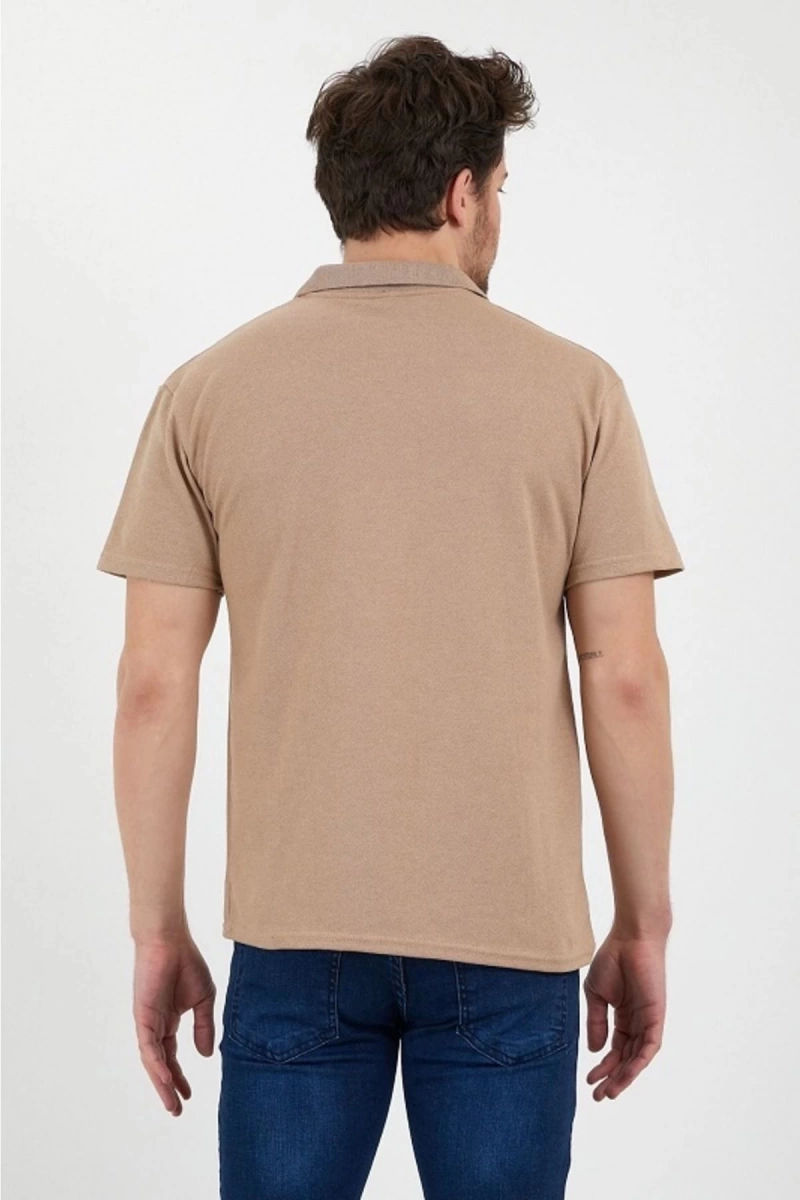 Bej Dar/slim Fitt Polo Yaka Tshirt