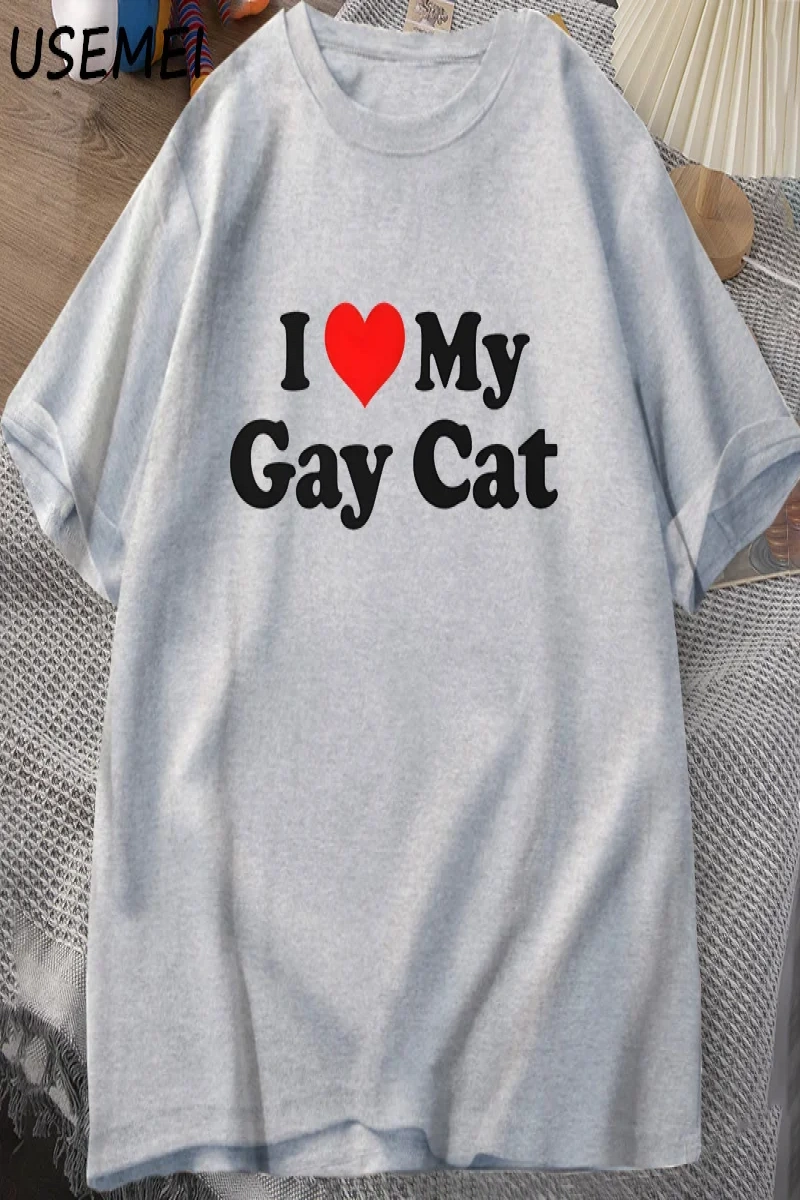 Ben benim eşcinsel kedi t-shirt adam kısa kollu TeeCasual LGBTS gurur Tshirt boy pamu 3025