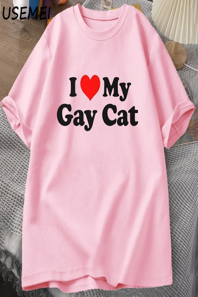 Ben benim eşcinsel kedi t-shirt adam kısa kollu TeeCasual LGBTS gurur Tshirt boy pamu 3025